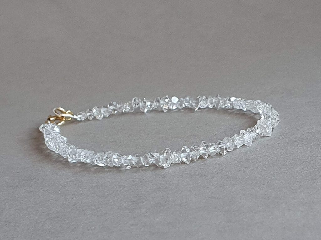 Brăţară din diamante Herkimer și aur filat