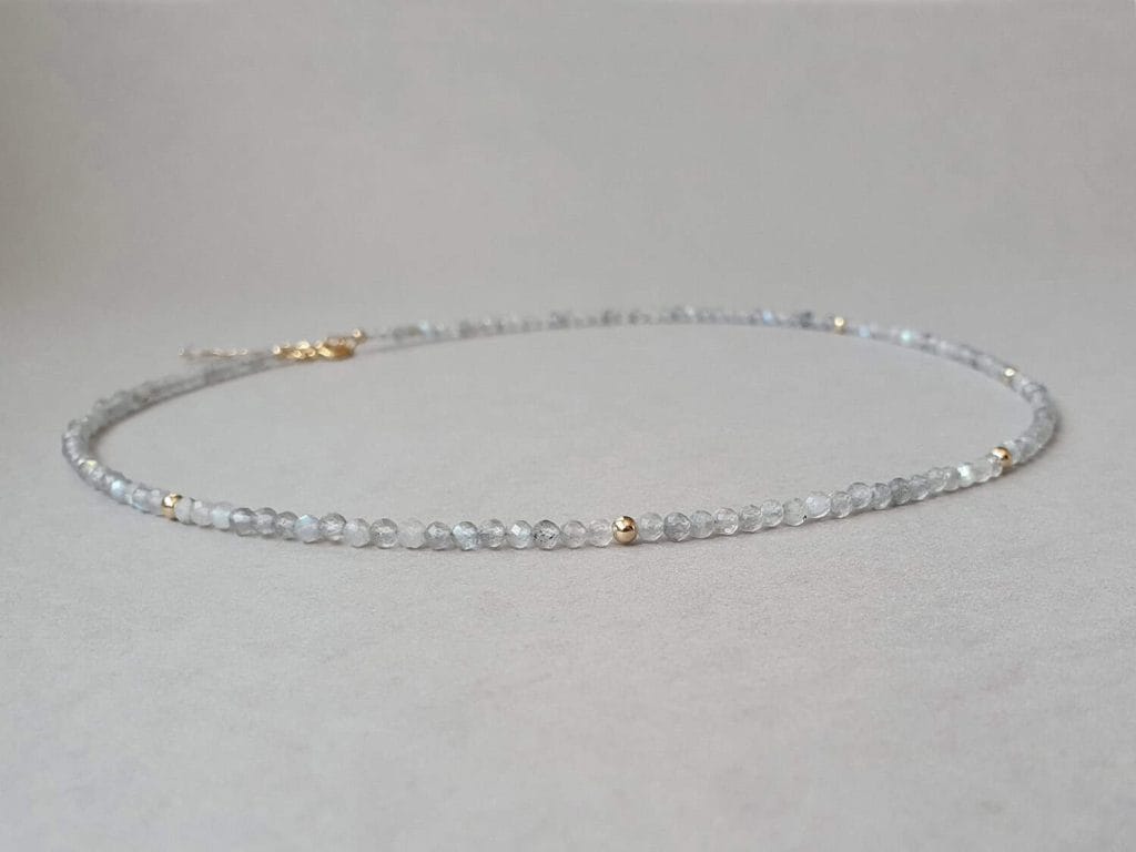 Colier din labradorit și aur filat