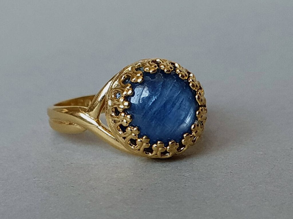 Inel reglabil din aur filat sau argint și kyanit