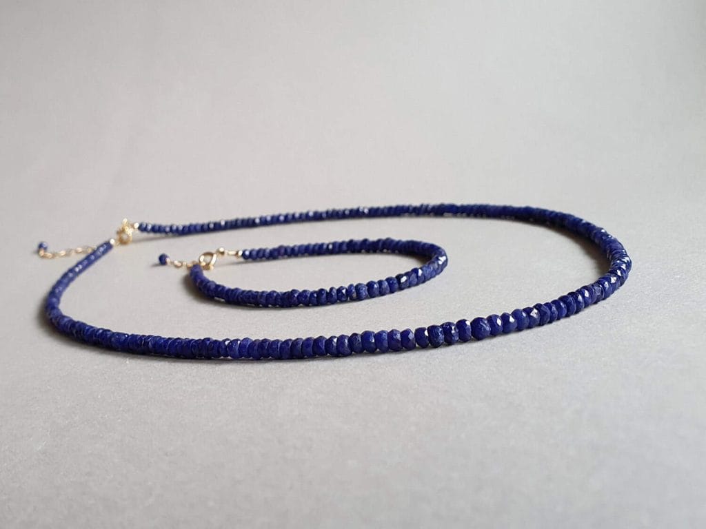 Set- colier și brățară din safir și aur filat